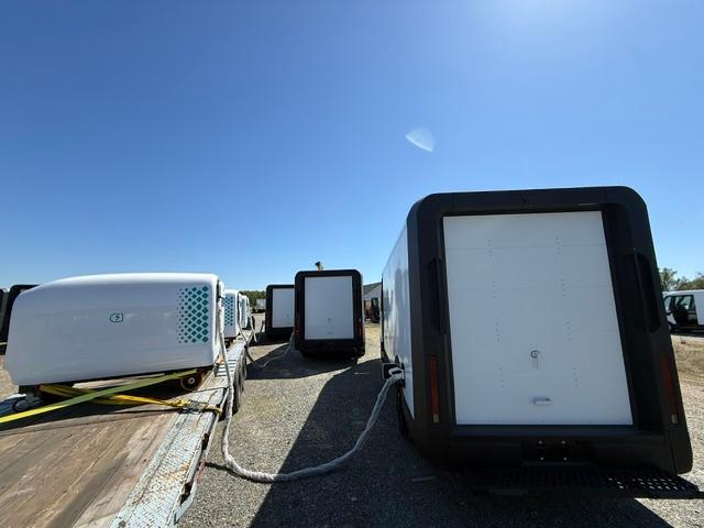 Close-up of Rapid Charge EV mobile DC fast charging units with charging cables deployed